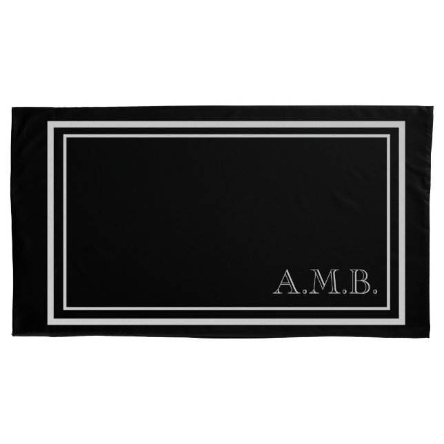 Personalised Classic White Monogram King Size Pillowcase (Front)