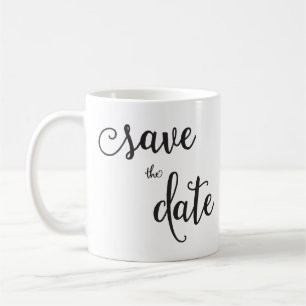 Personalised Classic White Save The Date Mug