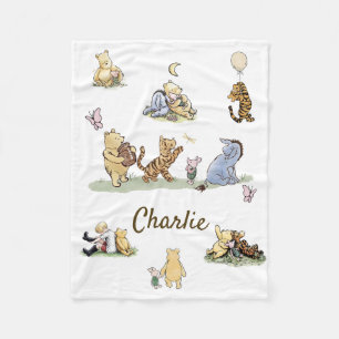 Personalised Classic Winnie the Pooh Baby Gift Fleece Blanket