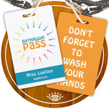 Personalised Classroom Bathroom Pass Teachers Card