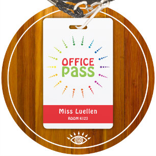 Personalised Classroom Office Hall Pass ID Badge