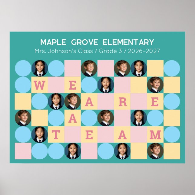 Personalised Classroom Photo Poster (Front)