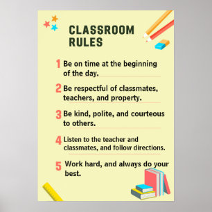Personalised Classroom Rules for back to school Poster