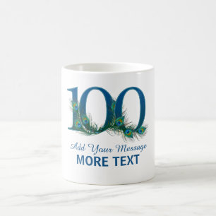 Personalised classy 100 birthday century mug