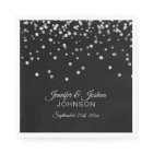 Personalised Classy Black Silver Confetti Wedding