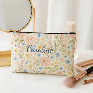 Personalised Classy French Floral Art Pattern Accessory Pouch