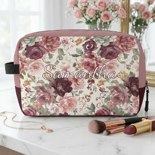 Personalised Classy French Floral Art Toiletry Bag