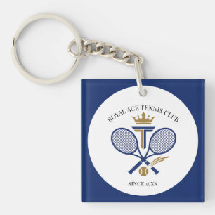 Personalised Classy Gold Tennis Club Year  Key Ring