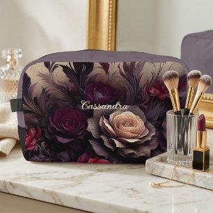 Personalised Classy Gothic Rose Travel Makeup Bag
