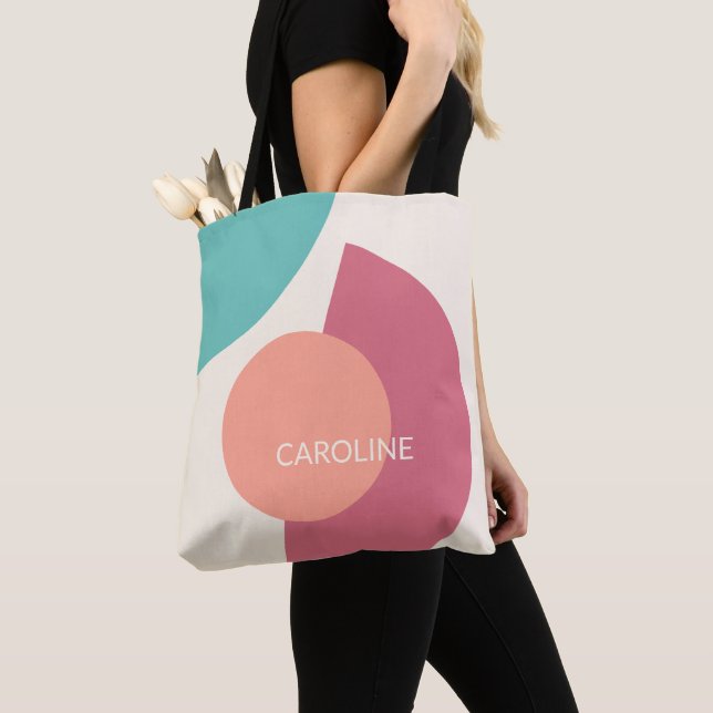Personalised Classy Midcentury Abstract Pattern Tote Bag (Close Up)