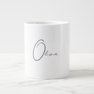 Personalised Classy Simple Elegant Monogram  Large Coffee Mug