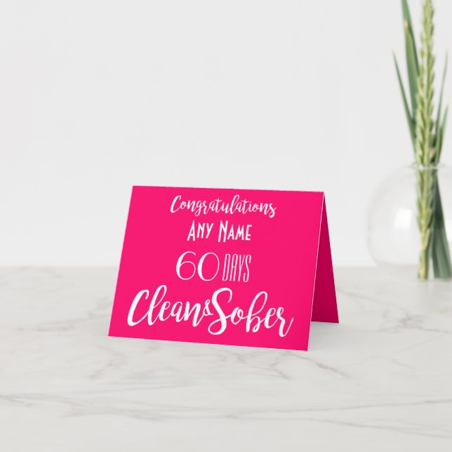 personalised clean and sober 12 step milestone card (Front)