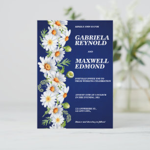 Personalised Clear Floral White Daisy Wedding Invitation