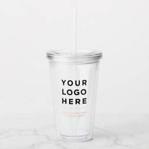 Personalised Clear Tumbler with Straw