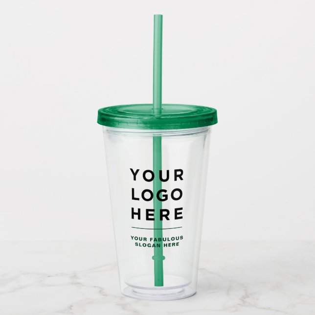 Personalised Clear Tumbler with Straw (Front)