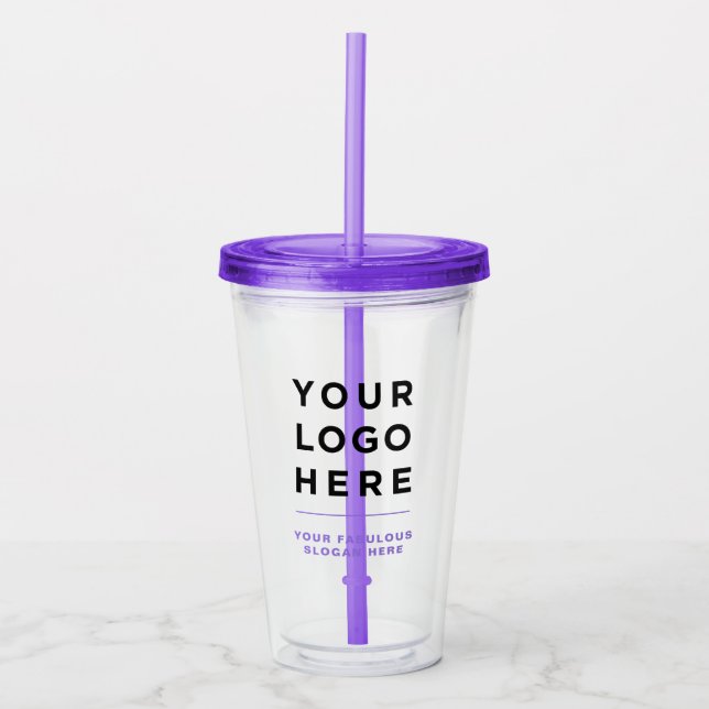 Personalised Clear Tumbler with Straw (Front)