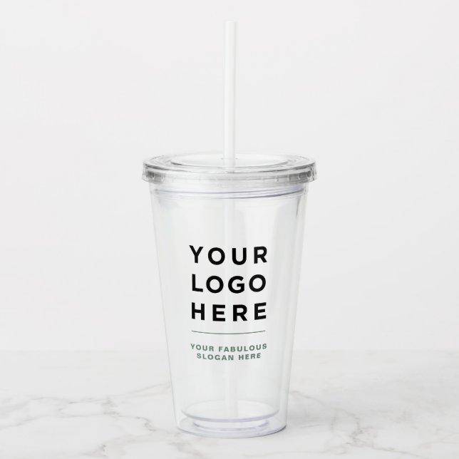 Personalised Clear Tumbler with Straw (Front)