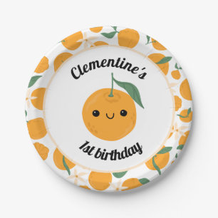 Personalised Clementine Tangerine Cutie Orange Paper Plate