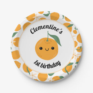Personalised Clementine Tangerine Cutie Orange  Paper Plate