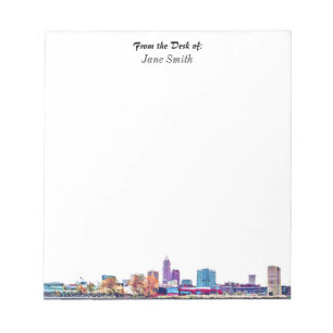 Personalised Cleveland Skyline Notepad