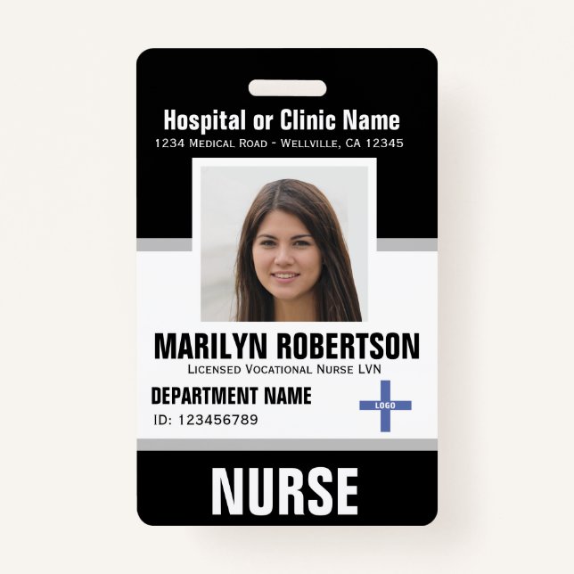 Personalised Clinic Hospital Employee Badge ID Badge (Front)