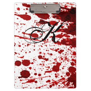 Personalised Clip Board Blood Splatter Vampire Got