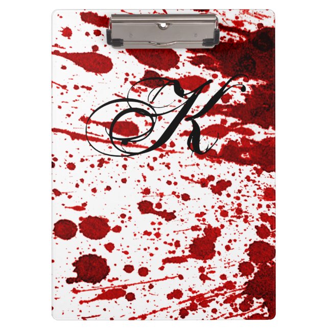 Personalised Clip Board Blood Splatter Vampire Got (Front)