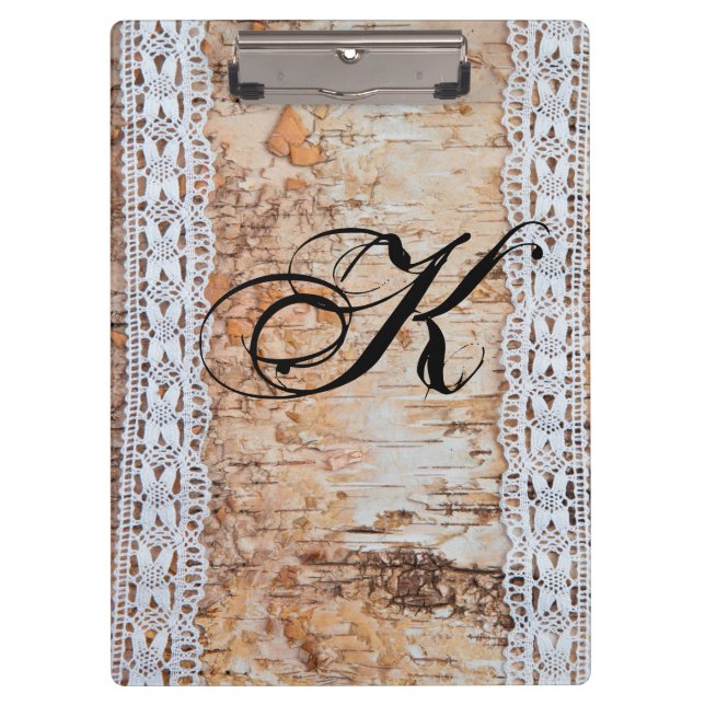 Personalised Clip Board Country Barn Wood Lace Tri (Front)
