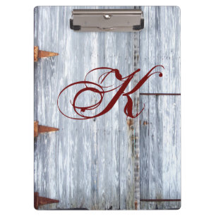 Personalised Clip Board White Wash Wood Barn Door