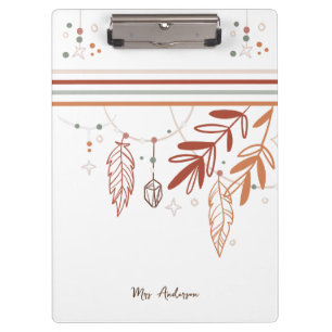 personalised Clipboard Bohemian Floral customise