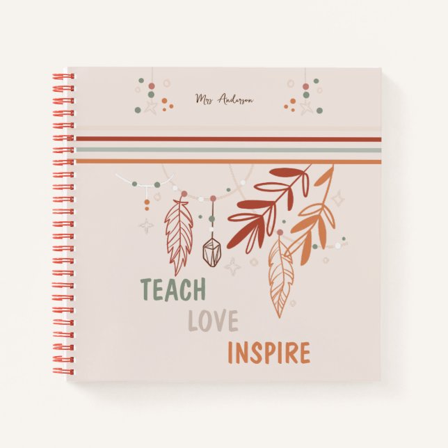 personalised Clipboard Bohemian Floral customise  Notebook (Front)