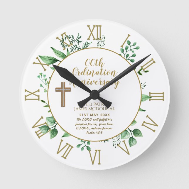 Personalised Clock Priest Ordination Anniversary (Front)