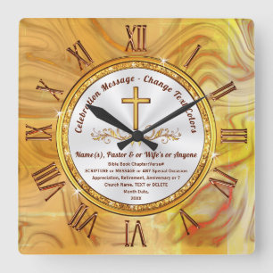 Personalised, Clock with Bible Verse or Your Text