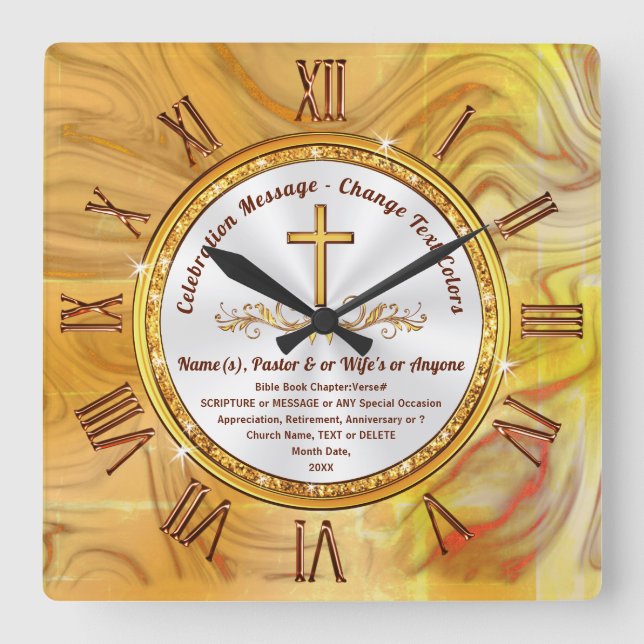 Personalised, Clock with Bible Verse or Your Text (Front)