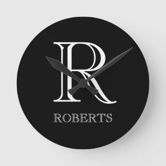 Personalised Clock with Initial and Family Name