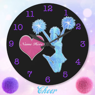 Personalised Clocks for Cheerleading Room Decor