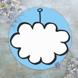 Personalised Cloud on a String Classic Round Sticker