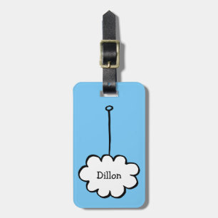 Personalised Cloud on a String Luggage Tag