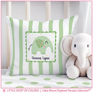 Personalised Clover Elephant Nursery Cushion