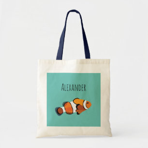 Personalised Clown Fish Kids Name  Tote Bag