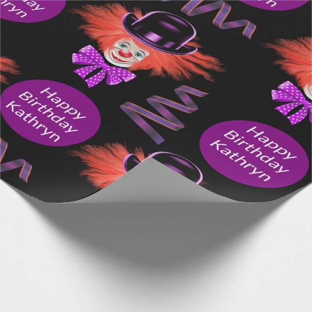 Personalised Clowns Wrapping Paper (Corner)