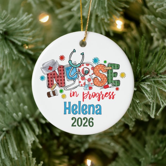 Personalised CNA, Certified Nurse Assistant Ceramic Tree Decoration (Tree)