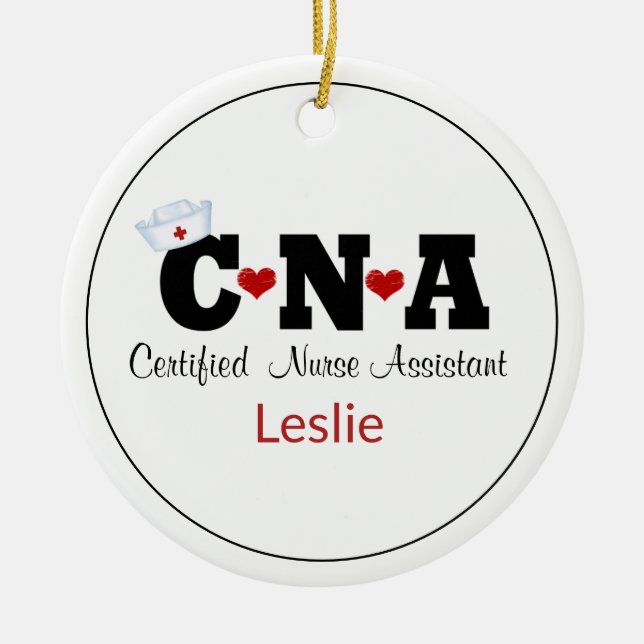 Personalised CNA Nurse Christmas  Ornament (Front)
