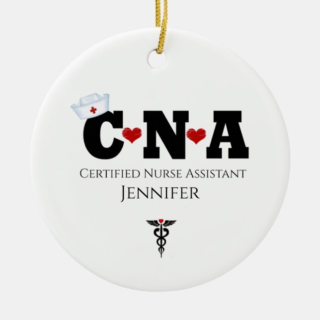 Personalised CNA Nurse Christmas  Ornament (Front)