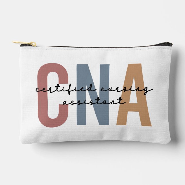 Personalised CNA Retro Certified Nursing Assistant Accessory Pouch (Front)