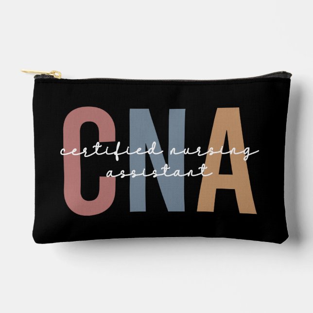 Personalised CNA Retro Certified Nursing Assistant Accessory Pouch (Front)