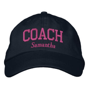 Personalised Coach in Hot Pink Embroidered Hat