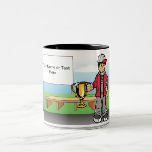 Personalised Coach - Male Cartoon Two-Tone Coffee Mug