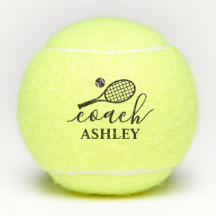 Personalised Coach Name Script Font Tennis Balls