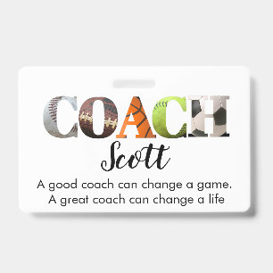 Personalised Coach name T-Shirt ID Badge